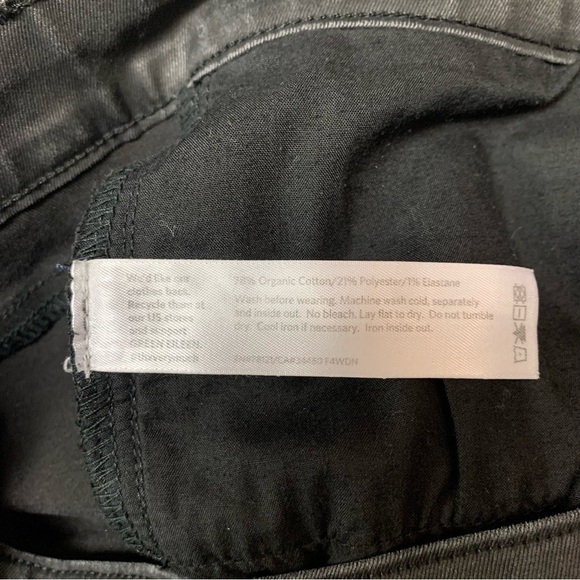 Eileen Fisher Jeans Size 8 US Black Denim Ankle Coated Stretch Pants 9" Rise - Picture 8 of 11